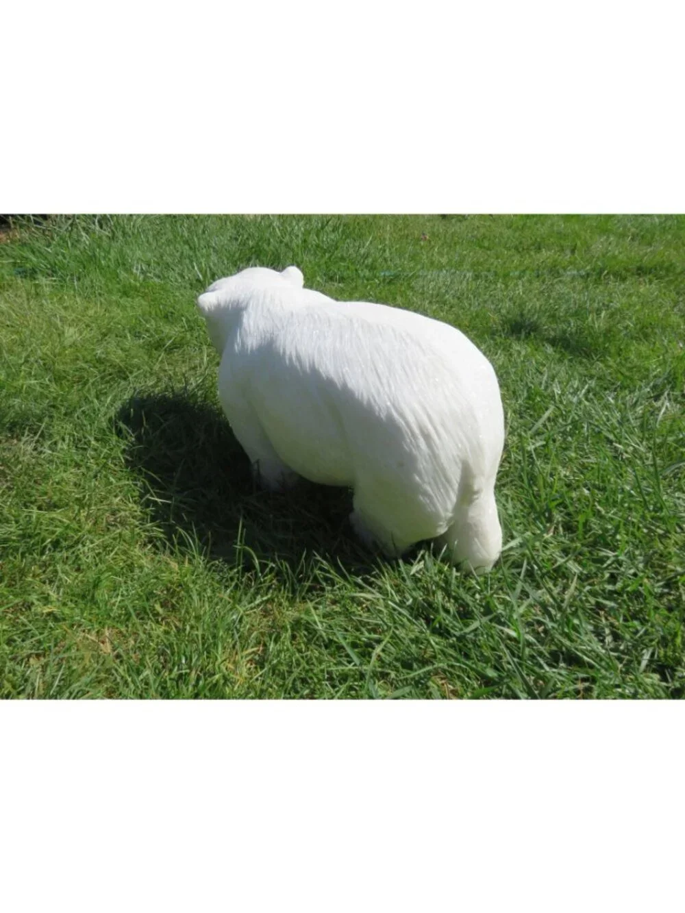 White Stone Polar Bear Hand Carved Shona Sculpture From South Africa 45lbs - Picture 6 of 11